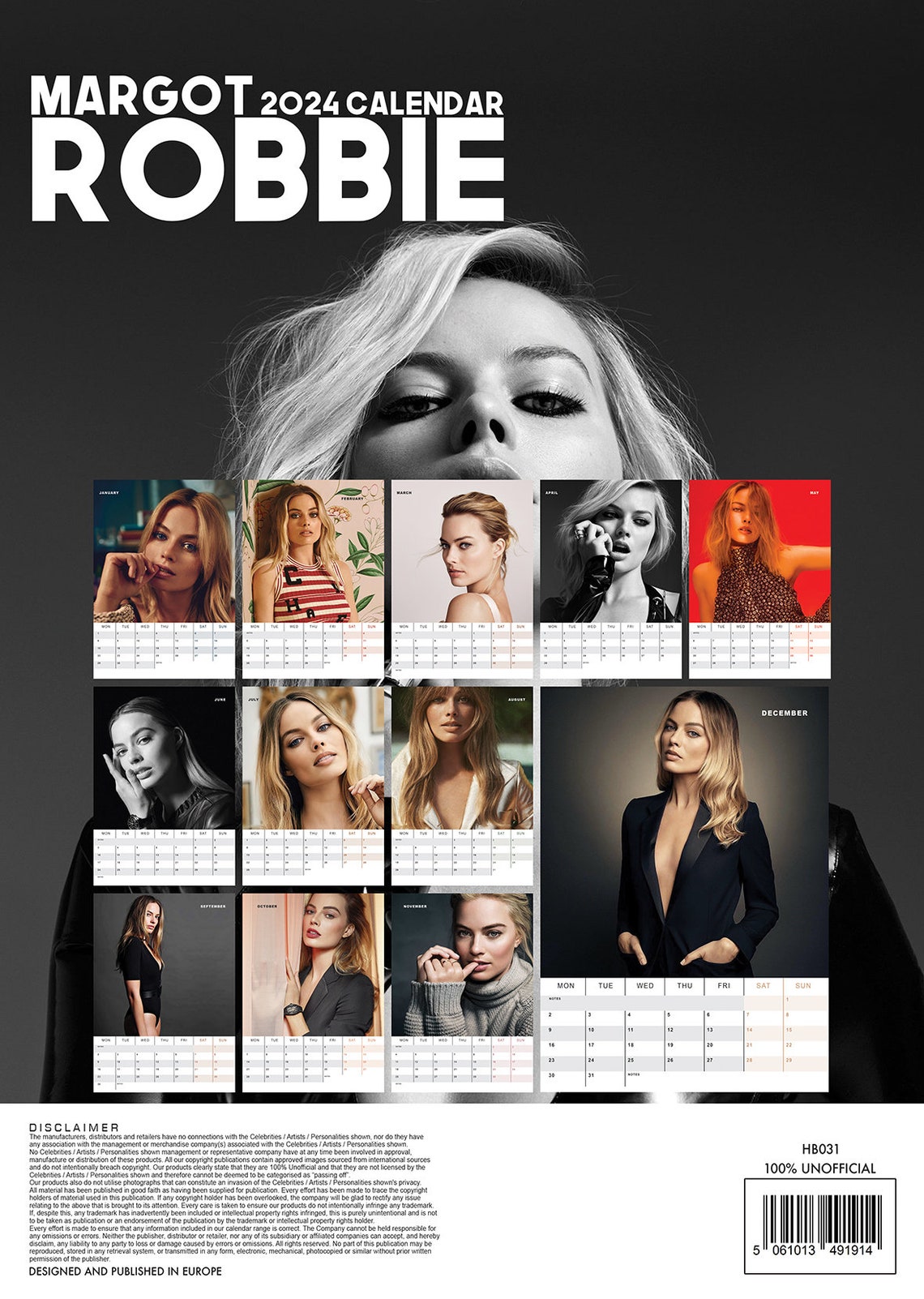 MARGOT ROBBIE 2024 Calendar DULUXE - Etsy Canada