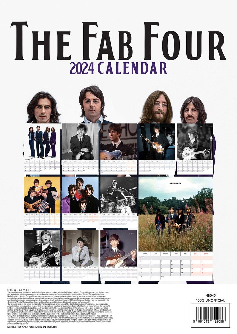 THE BEATLES 2024 Calendar DULUXE Etsy Canada