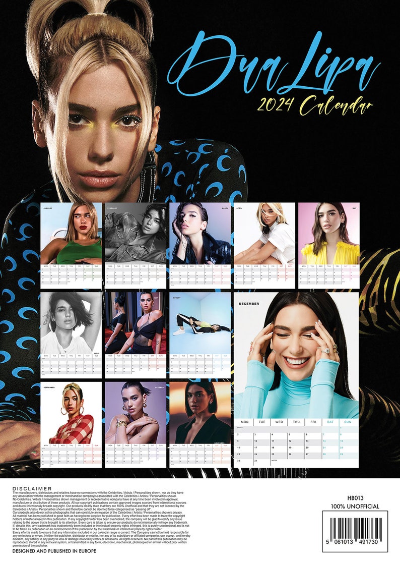 DUA LIPA 2024 Kalender DULUXE Etsy.de