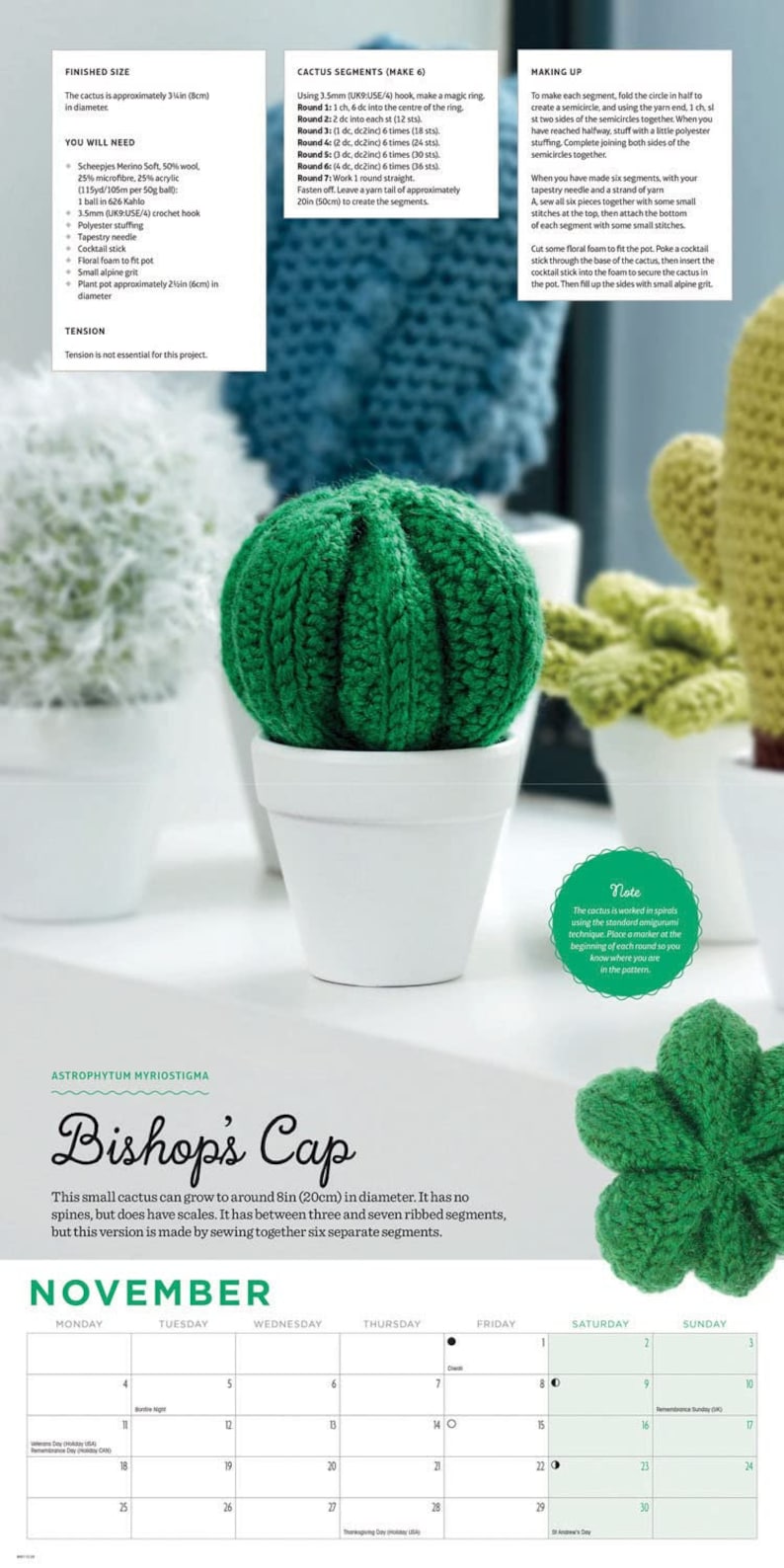 Crocheted Succulents 2024 Calendar Etsy