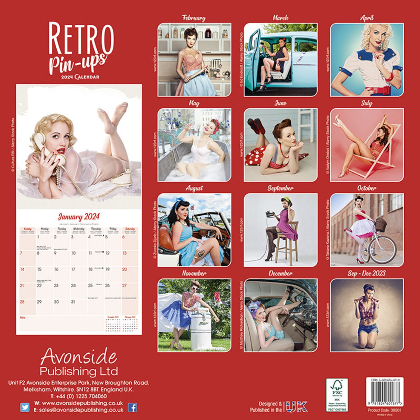 RETRO PIN UPS Calendar 2024 Etsy