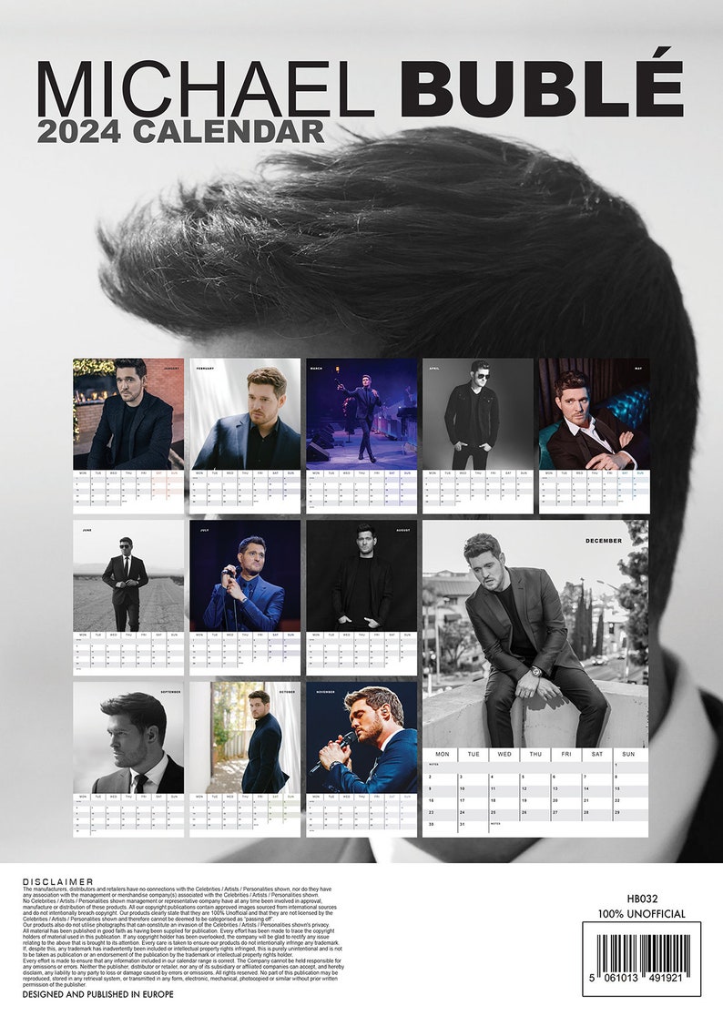 MICHAEL BUBLE 2024 Calendar DULUXE Etsy Canada