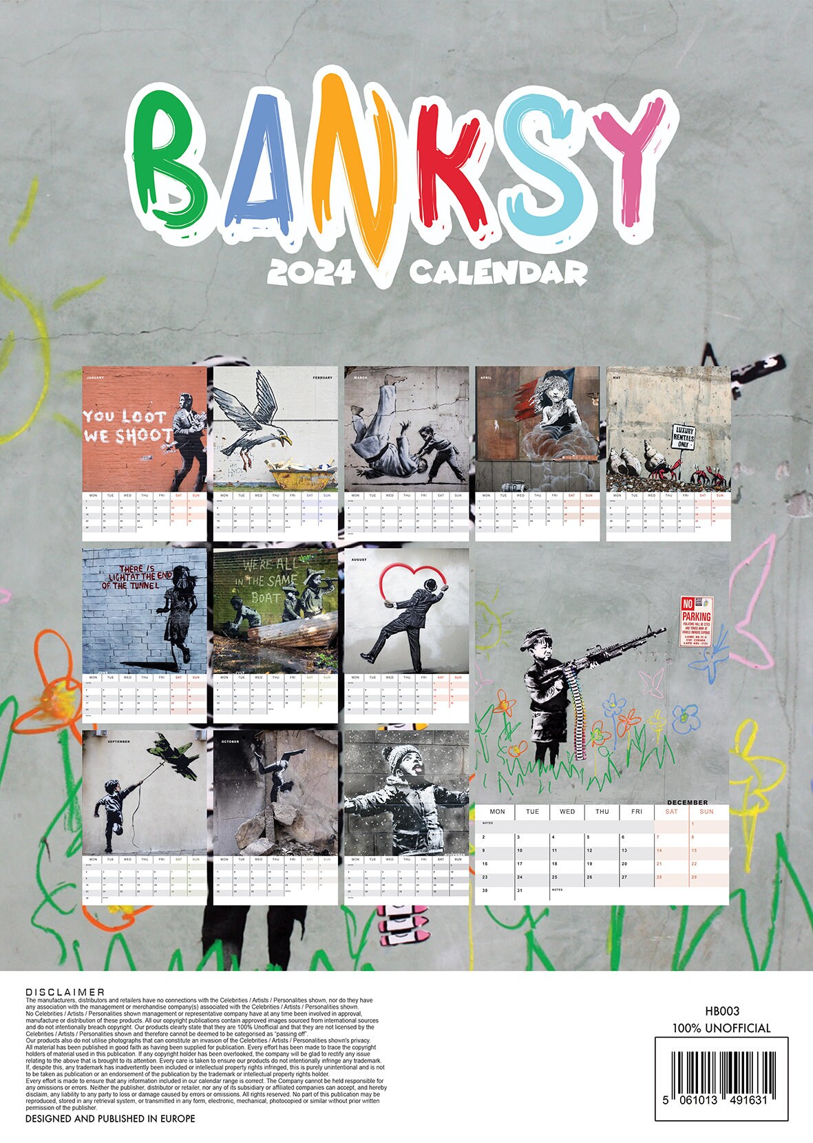 Calendario BANKSY 2024 DULUXE Etsy España
