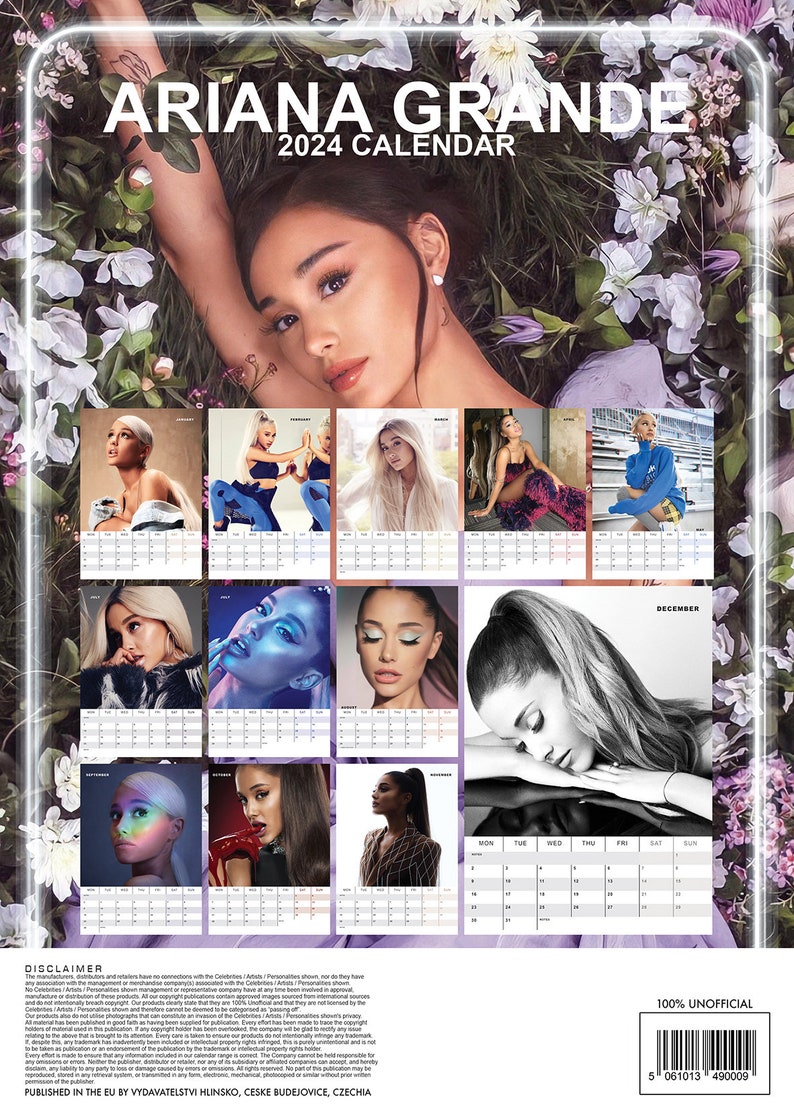 ARIANA GRANDE 2024 Calendar Etsy