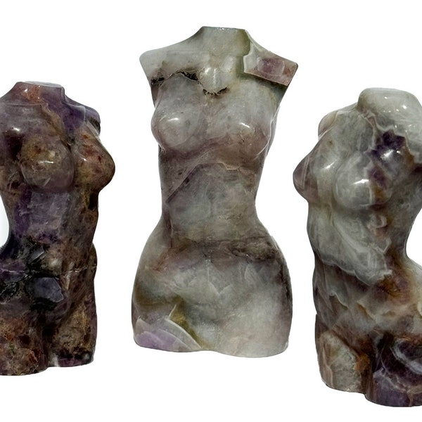 Dream Amethyst Lady Body Sculptures - Natural Purple Crystal Gemstone Figure Artwork - Bohemian Home Decoration - Divine Feminine Gift
