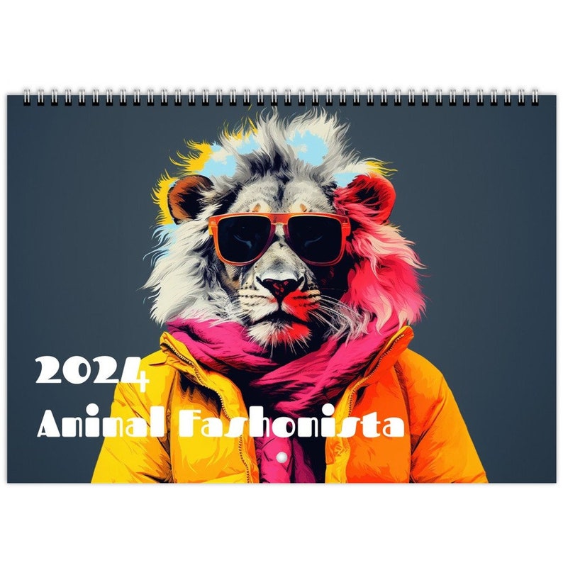 2024 Trendsetting Animal Fashionista Wall Calendar Stylish Images for