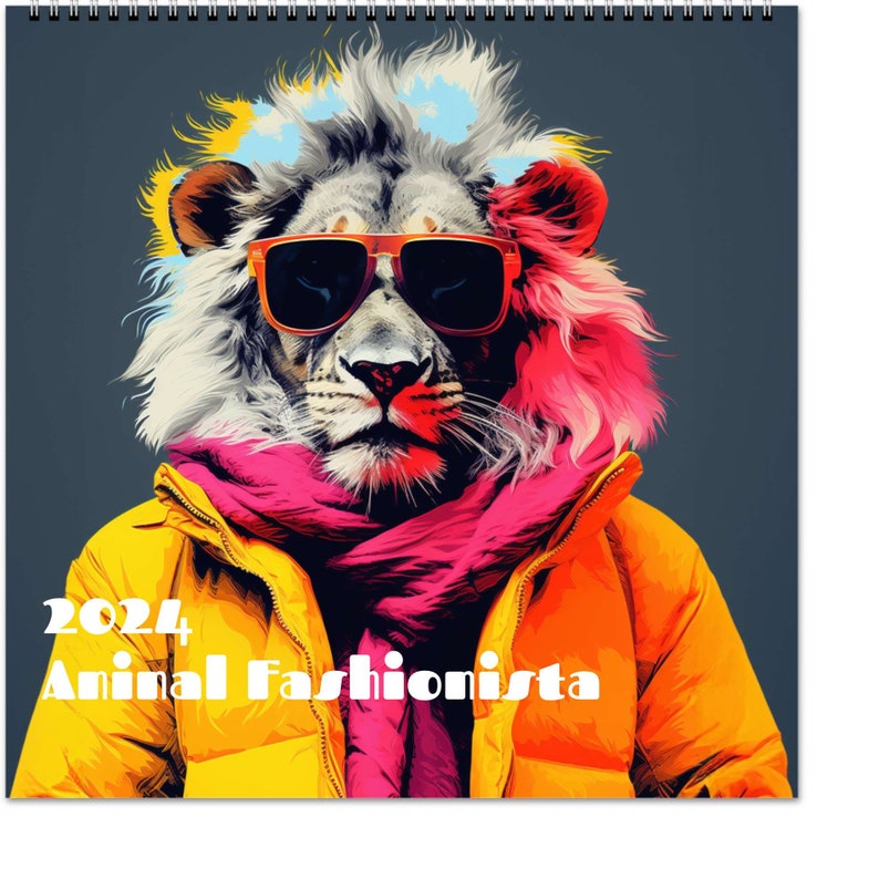 2024 Trendsetting Animal Fashionista Wall Calendar Stylish Images for