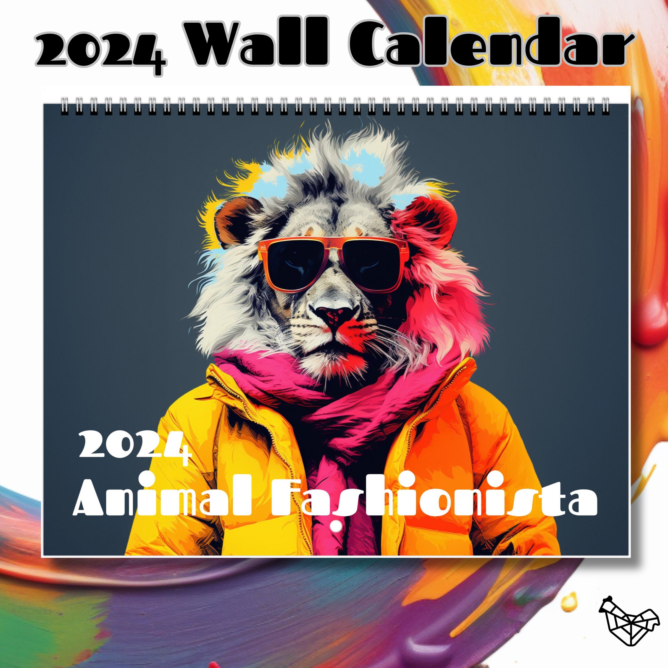 2024 Trendsetting Animal Fashionista Wall Calendar Stylish Images for
