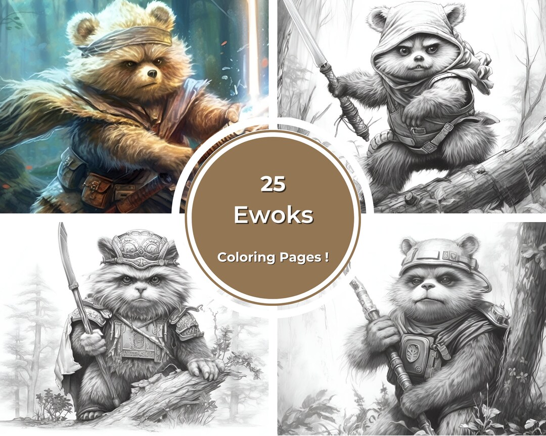 MAXI PACK 25 Ewoks Coloring Pages Printable Digital Coloring Digital