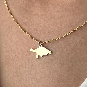 Turtle Necklace • 14K Gold Plated • 925K Silver Necklace • Tortoise Pendant • Animal Necklace • Unisex Necklace • Minimalist Necklace