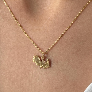 Olive Branch Necklace • 14K Gold Plated • 925K Silver Necklace • Leaf Pendant • Nature Necklace • Unisex Necklace • Minimalist Necklace