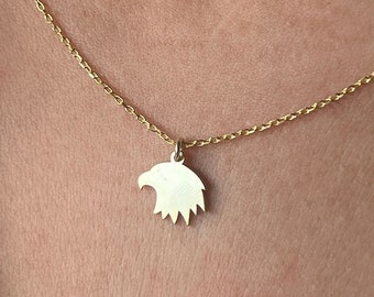 Gold Eagle Necklace 925K Silver Bird Pendant