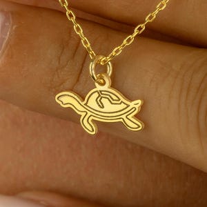 Sea Turtle Necklace • 14K Gold Plated • 925K Silver Necklace • Animal Pendant • Tortoise Necklace • Unisex Necklace • Minimalist Necklace