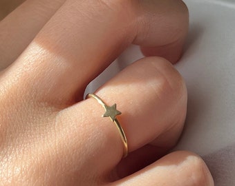 Star Ring • 925 Silver • Luck Rings • 14K Gold Plated • Winter Ring • Charm Jewelry • Stylish Ring • Gift for Her • Christmas Gift
