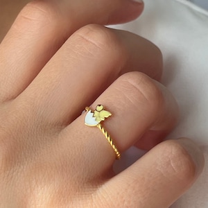 Chick Ring • 14K Gold Plated • Cute Rings • Bird Ring • Minimalist Jewelry • Christmas Gift • Yellow Ring • Gift for Daughter