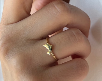 Dolphin Ring • 14K Gold Plated • Fish Ring • 925 Silver • Ocean Jewelry • Gift for Her • Minimalist Gift for Her