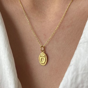 Owl Necklace • 14K Gold Plated • Owl Pendant • Cute Owl Jewelry • Handmade Jewelry • Easter Gift • Cute Necklaces • Minimalist Jewelry