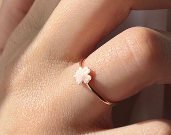 Anel de trevo • Prata 925 • Anéis da sorte • Banhado a ouro 14K • Anel irlandês • Joia com pingente • Anel estiloso • Presente para ela • Presente de Natal