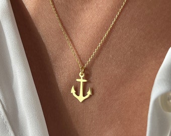 Anchor Necklace • 14K Gold Plated • Sea Pendant • 925 Silver • Sailor Jewelry • Ship Gift • Jewelry for Her • Tiny Jewelry • Gift for Her