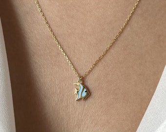 Collier de poisson • Or 14 carats • Pendentif poisson • Bijoux de mer • Cadeau pour elle • Bijoux océan • Cadeau minimaliste • Bijoux de poisson • Cadeau de Noël