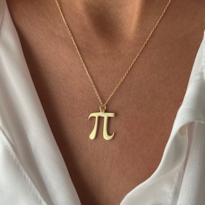 Pi Necklace • 925 Silver • 14K Gold Plated • Math Pendant • Genius Necklace • Geek Jewelry • Algebra Necklace • Maths Jewelry • School Gift