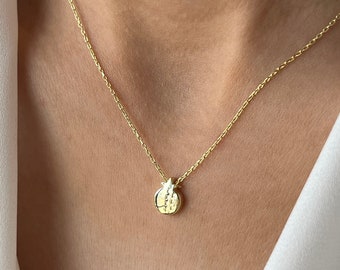 Gold Pomegranate Necklace Sterling Silver Fruit Pendant, Summer Jewelry