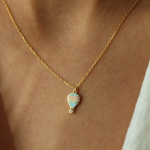 Balloon Necklace • 14K Gold Plated • Air Pendant • Children Jewelry • Kids Necklace • Minimalist Gift • Jewelry for Daughter • Gift for Her