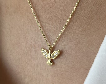 Mockingbird Necklace • 14K Gold Plated • Phoenix Necklace • Mockingjay Necklace • Bird Pendant • Minimalist Jewelry • Bird Necklace