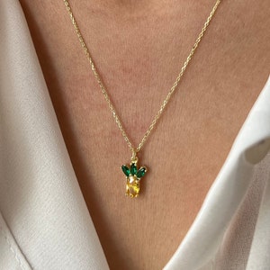 Pineapple Necklace • 14K Gold Plated • Fruit Pendant • Pineapple Jewelry • Minimalist Necklace • Cute Necklaces • Gift for Daughter