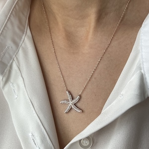 Seestern Halskette • 14K Vergoldet • Meer Anhänger • Ozean Schmuck • Seestern Anhänger • Ostergeschenk • Süße Halsketten • Minimalistischer Schmuck