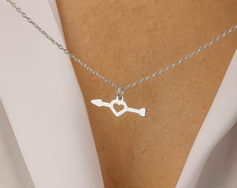 Heart Arrow Necklace: 14K Gold Plated Sterling Silver Love Pendant