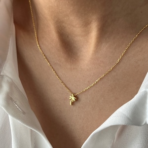 Palm Tree Necklace 14K Gold Summer Necklace Dubai Necklace High Quality Dainty Necklace Summer Pendant Bridesmaid Gift image 6