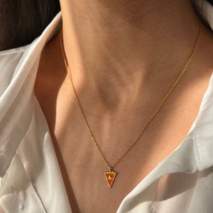 Pumpkin Pie Necklace 14K Gold Plated Thanksgiving Pendant 925 Silver Cute Jewelry Gift for Her Sweet Jewelry Gift for Daughter image 6