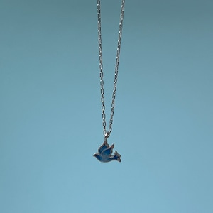 Bird Necklace 14K Gold Plated Blue Enamel Necklace 925 Silver Bird Pendant Cute Jewelry Blue Necklace Blue Bird Gift image 7