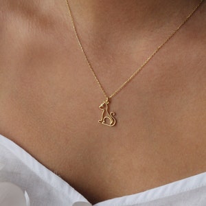 Cat Necklace 925 Silver Paw Necklace 14K Gold Plated Cat Pendant Animal Jewelry Minimalist Gift Jewelry for Animal Lovers image 3