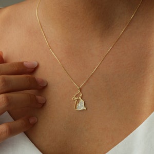 Cat Necklace 14K Gold Plated Cat Pendant Animal Jewelry Paw Necklace Minimalist Gift Jewelry for Animal Lovers Gift for Her image 2