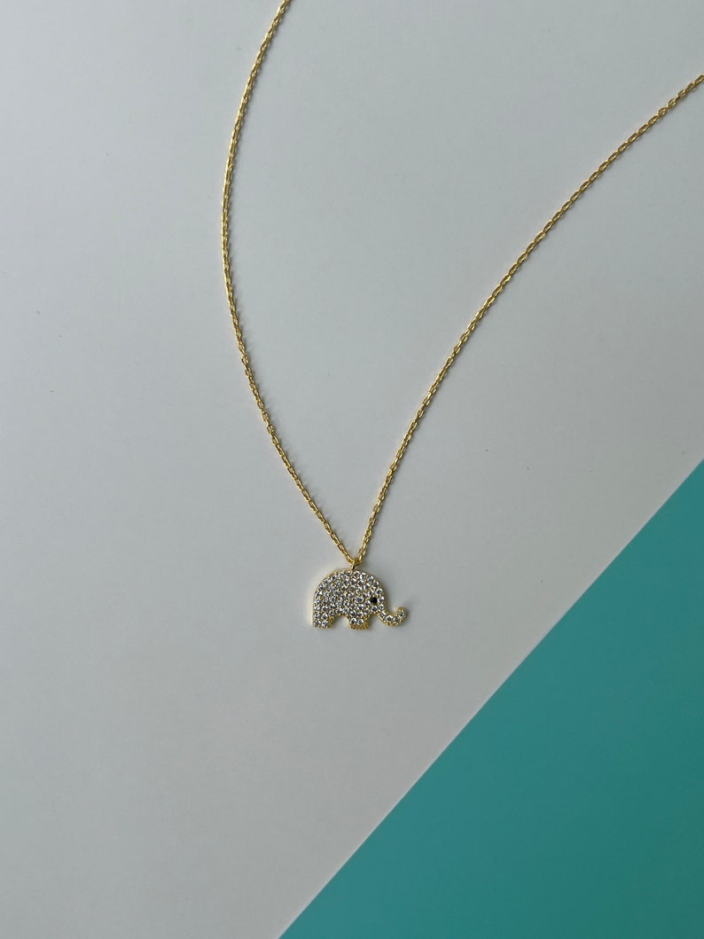 Elephant Necklace 14K Gold Plated Cute Elephant Pendant Etsy
