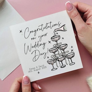 Carte de mariage personnalisée Tour de champagne