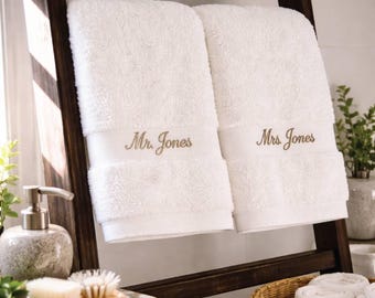Asciugamani personalizzati per matrimoni "Mr And Mrs"