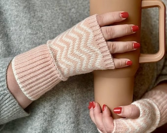 Guantes personalizados sin dedos rosas de espiga