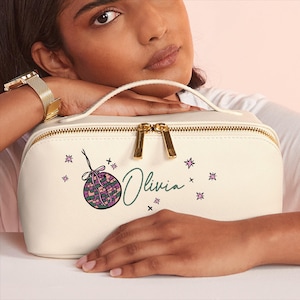 Personalised Open Flat Disco Make Up Bag