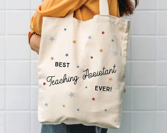 Teaching Assistant Gift Tote Bag: Colorful Star Design