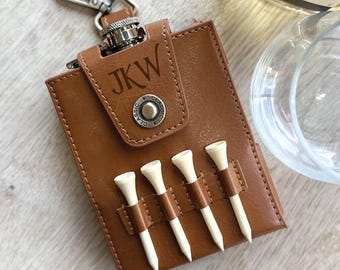 Personalised Golf Hip Flask Gift Set