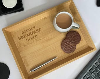 Bandeja personalizada para café da manhã na cama do pai