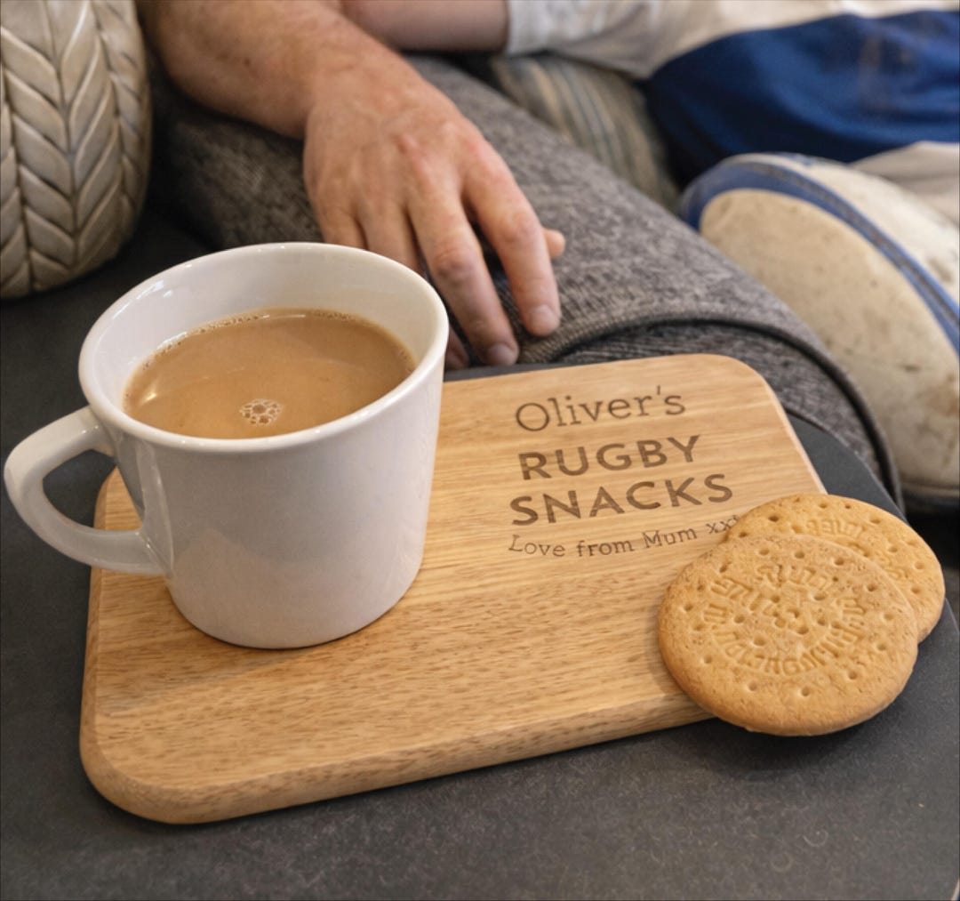 Perfect Rugby Snacks Personalised Rugby Snacks Tea and Biscuit Board - Etsy
