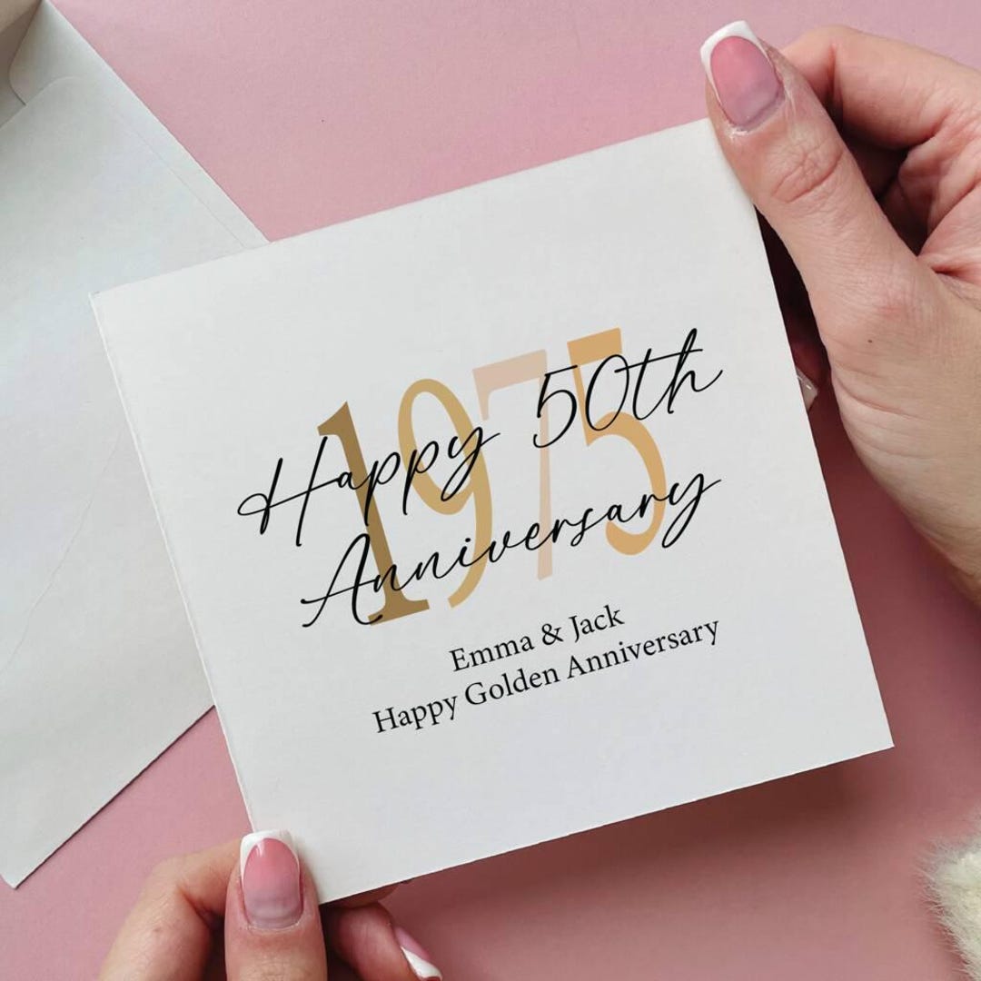 Personalised 50th Anniversary Golden Wedding Year Card - Etsy