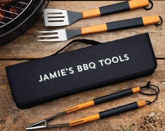 Personalised BBQ Tools Shadow Tool Set