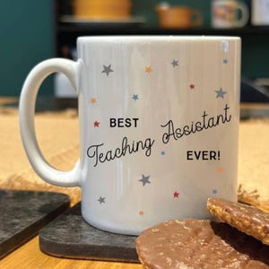 Personalized Teaching Assistant Mug: Star Design, Thank You Gift