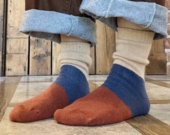 Personalised Men's Block Stripe Cosy Slipper Socks
