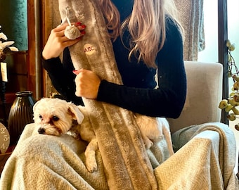 Personalised Fluffy Extra Long Hot Water Bottle